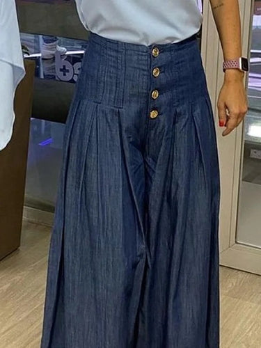 Tasche a pieghe con abbottonate con abbottonate con abbottonate con pantaloni di colore solido