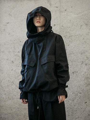 Losen solider Kordelkordelkordelstil Hoodie Sweatshirt