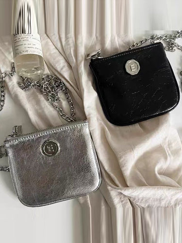 チェーン光沢のあるスプリットジョイントバッグアクセサリークロスボディバッグ