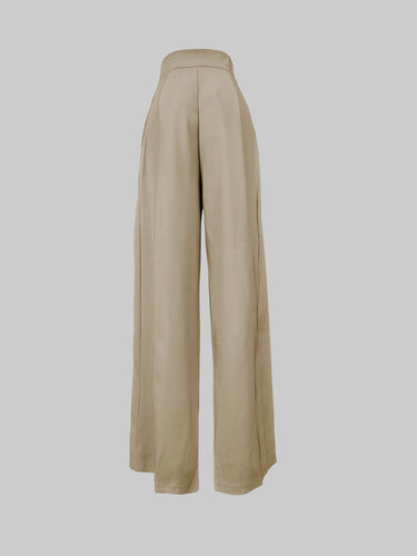 Calça de cor sólida de perna larga larga calças casuais calças de fundo