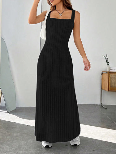 A-Line LOOD SOLLAL COLL SPAGHETTI-NECK MAXI DUTSES