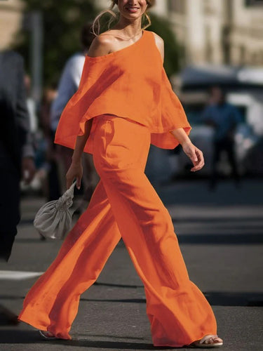Lose Weitbein -Taschen Feste Hosenhosen Hose