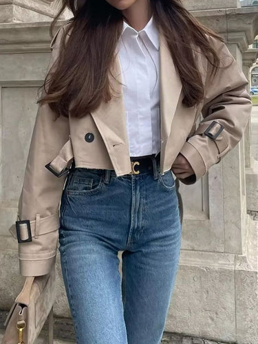 長袖ルーズスプリットジョイントラペルジャケット