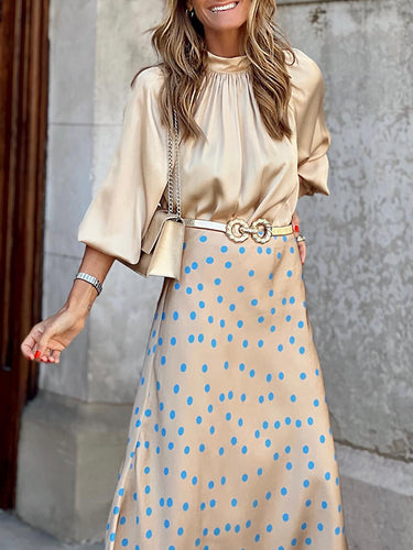 High Waisted Loose Polka-Dot Skirts