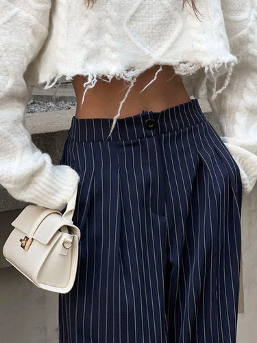 Pantalon large pantalon à taille haute