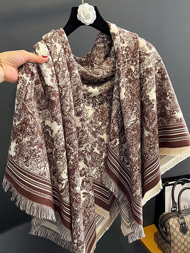 Fingido Keep Warm impresso Shawl Sconhas