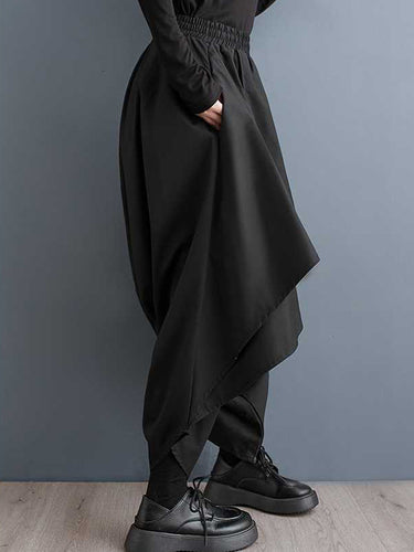 Hohe taillierte lose asymmetrische Elastizitätsschichtfarb Culotte