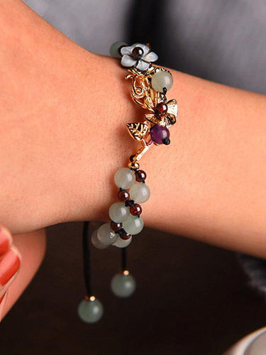Pulseira de granada de crochê fresca