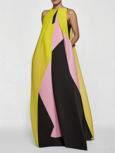 A-line loor loollock block blocked split-coint-coint route-alci maxi dresses