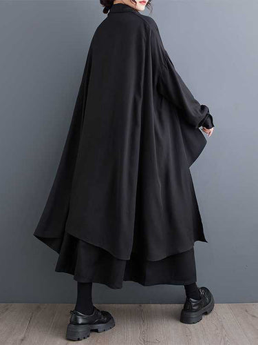 الأكمام الطويلة ذات الأكمام العالية غير المتماثلة بزر صلبة مقسمة مقسمة القمصان القمصان القمصان القمامة