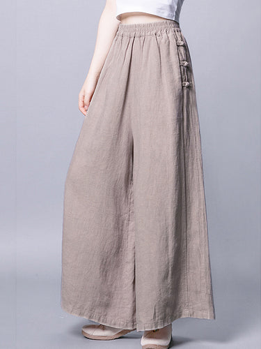 Vintage lose 3 Farben Ramie Baumwollweite Beinhosen
