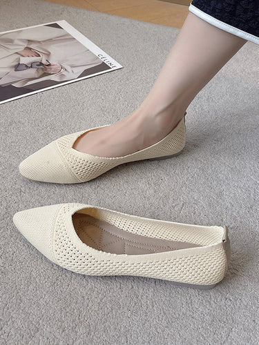 Chaussures plates de couleur unie en couleur unie respirante