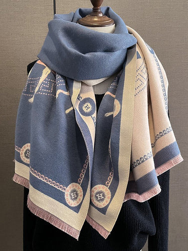 Animal Printed Franse Hält warmer Schalschal