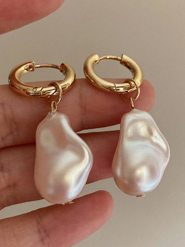 Unregelmäßigkeit Imitation Perle Kontrastfarbe Ohrringe Zubehör