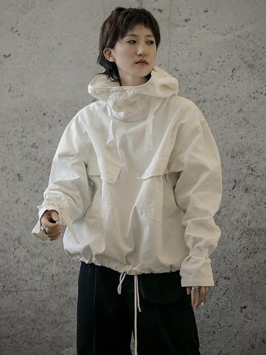 Losen solider Kordelkordelkordelstil Hoodie Sweatshirt