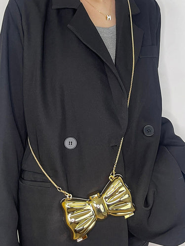 チェーン幾何学的な光沢のあるソリッドカラーバッグのアクセサリー