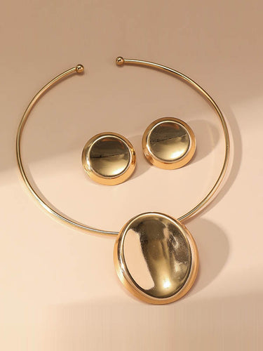 Accesorios de aretes de color sólido geométrico + accesorios de collares tres piezas