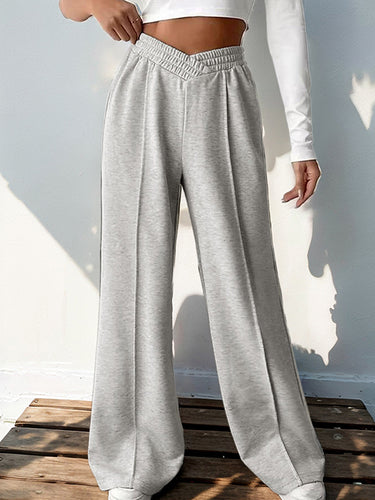 Hohe taillierte lose Elastizität Feste Farbhosen Hosen Hose