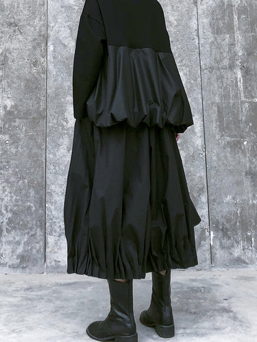 Stilvolle schwarze, feste Farbe mit hoher Taille Wide Bein Hosen