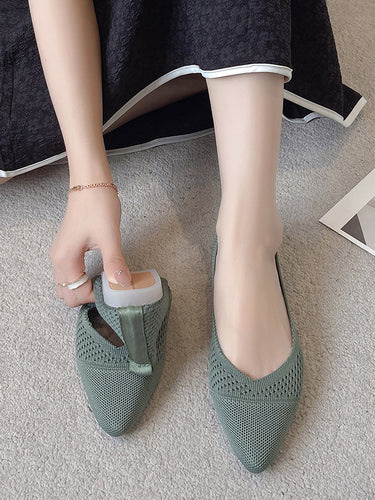 Chaussures plates de couleur unie en couleur unie respirante