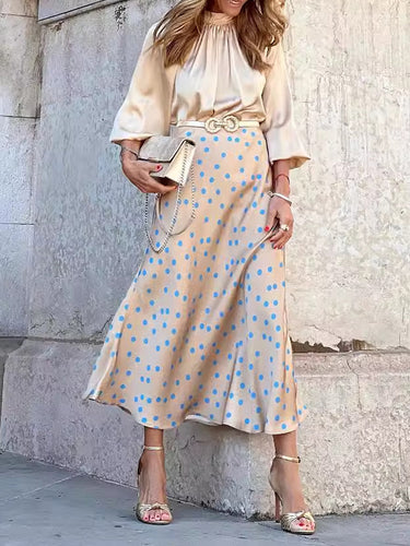High Waisted Loose Polka-Dot Skirts