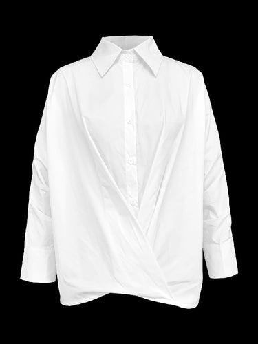 Maniche a batwing a maniche lunghe abbottoni a colori solidi camicie camicie camicie