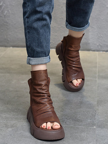 Scarpe per piattaforma cavillo marrone nera urbano