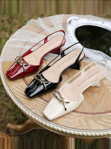 スプリットジョイントスクエアのつま先サンダルスリングシューズ