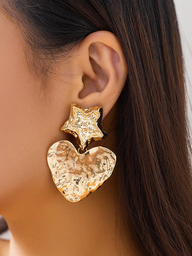 Normcore Heart Form Feste Farbsternform Ohrringe Accessoires
