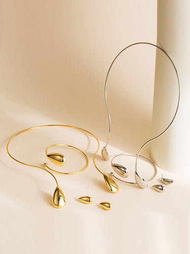 4 PCS Accesorios de pulsera geométrica + Pendientes de caída + accesorios de collares