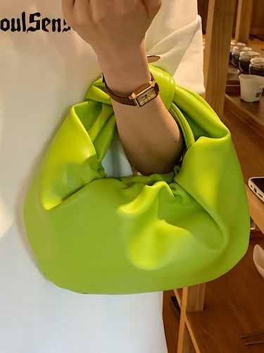Accessoires de sacs à main de couleur unie plissée à bowknot