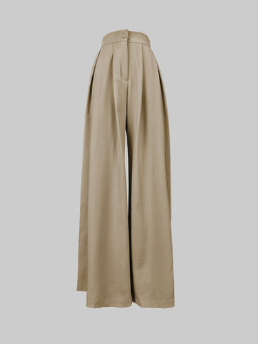 Calça de cor sólida de perna larga larga calças casuais calças de fundo