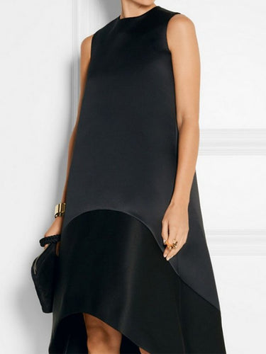 فساتين ميدي ذات رقبة مقطوعة ذات ألوان صلبة منخفضة منخفضة