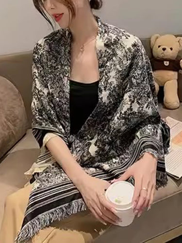Fingido Keep Warm impresso Shawl Sconhas