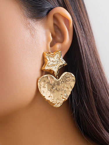 Normcore Heart Form Feste Farbsternform Ohrringe Accessoires