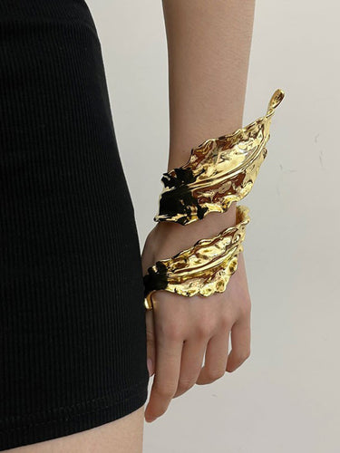 Accessori bracciale a colori solidi a pieghe geometriche lucenti