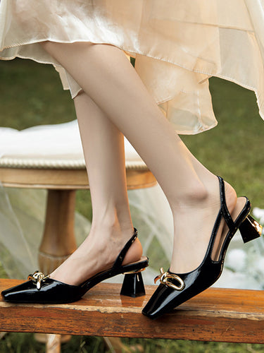 スプリットジョイントスクエアのつま先サンダルスリングシューズ