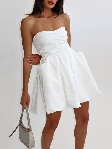 A-line haute taille élasticité poches plissées