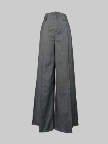 Pantaloni larghi sciolti pantaloni a vita piena di pieghe ad alta