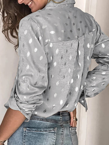 Manches longues bronzing Bronzing Butted Blouses Shirts Tops
