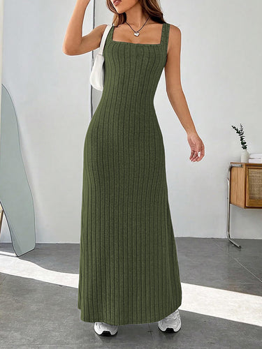 A-Line LOOD SOLLAL COLL SPAGHETTI-NECK MAXI DUTSES