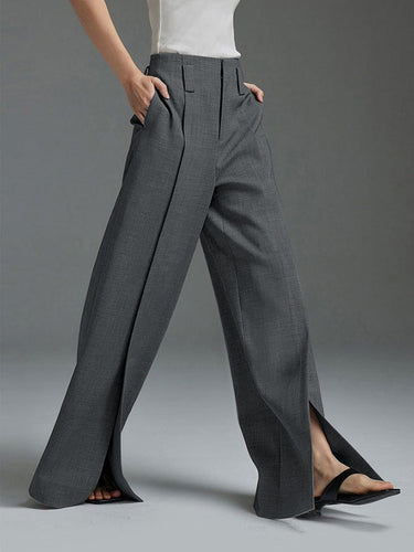 Pantaloni larghi sciolti pantaloni a vita piena di pieghe ad alta