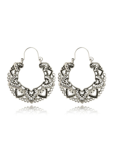 Vintage Alloy Hohlblumenohrringe