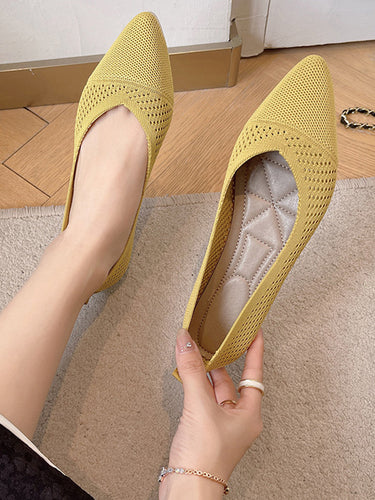 Chaussures plates de couleur unie en couleur unie respirante
