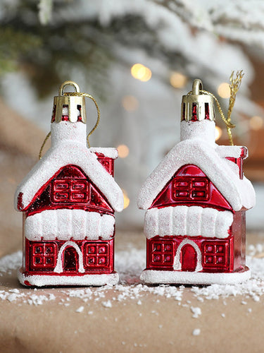 2 أجهزة الكمبيوتر الجديدة Snowman House Ice Cream Christmas Decorations Tree Decorations قلادة