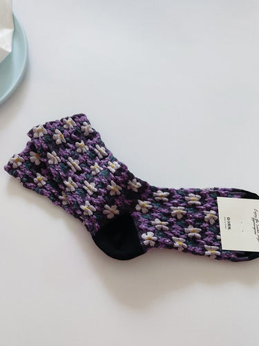 خمر الفنية الرجعية 4 ألوان الجوارب الحياكة