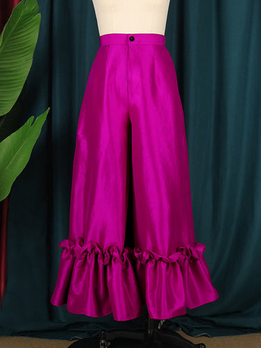 Calça larga larga de perna largo