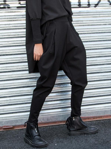 Pantalon harem noir simple