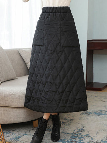 مرونة فضفاضة مرونة عالية مخصر في أسفل التنورة مبطنة