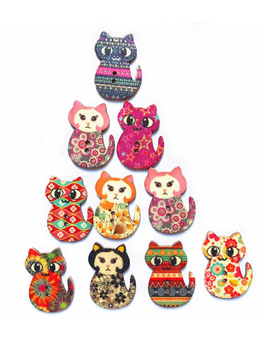 Etwa 100 pcs Cat -Knöpfe DIY Decoration Accessoires
